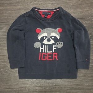Tommy Hilfiger Kids Navy Sweater with Raccoon Design